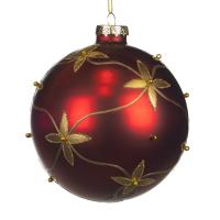 Шар на ёлку Золотые цветы 10см P30607