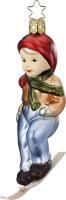 Игрушка на ёлку Мальчик на лыжах 12см