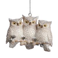 MC38062 Игрушка на ёлку Совы на ветке 5,5см