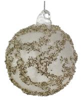 Шар на ёлку с декором бисером 8см 67233