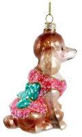 Игрушка на ёлку Собачка в розовом жилете 11см 70230