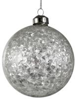 Шар на ёлку 10см серебро 66260