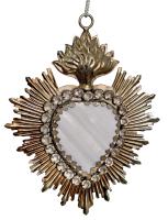 Украшение на ёлку Сердце 14см металл 65187