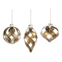 Шар на ёлку Золотые линии 8см P29225