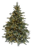 Ель искусственная серебристо-зелёная с огнями 2,25м 900LED 70481
