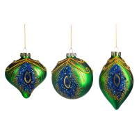 Шар на ёлку Перо павлина 11см TC15104