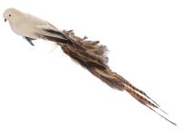 Птица на клипе 67см бежевая 51236