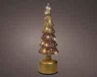 Стеклянная крутящаяся  Ёлка с подсветкой 33см 489844