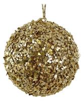 Шар на ёлку Золотые хлопья 10см 69777