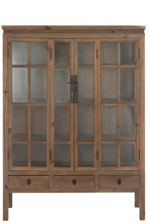 Шкаф-витрина с 3 полками и 3 выдвижными ящиками 