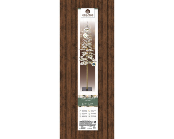 Ель узкая на стволе Альпийская 210см заснеженная с огнями 674072