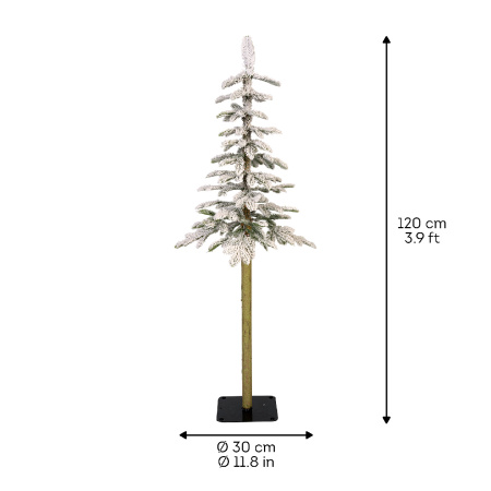 Ель узкая на стволе Альпийская 120см заснеженная 680079