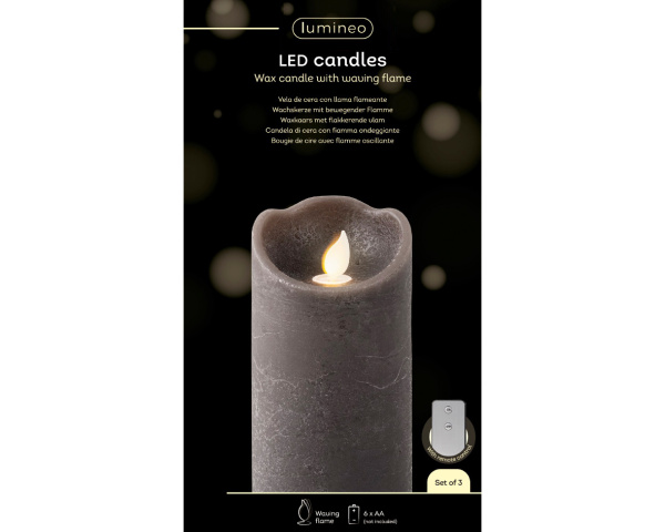 Набор светодиодных свечей с пультом ДУ графит 486766