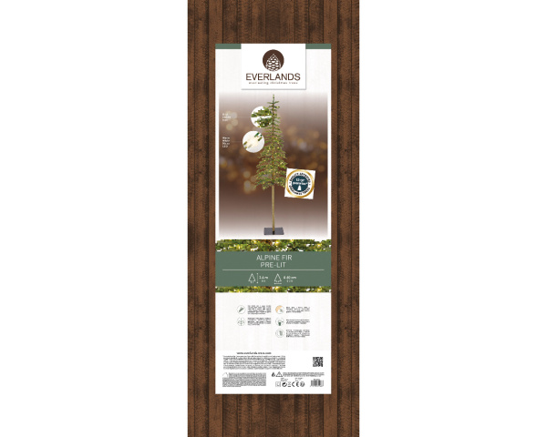 Ель узкая на стволе Альпийская 240см с огнями 674063