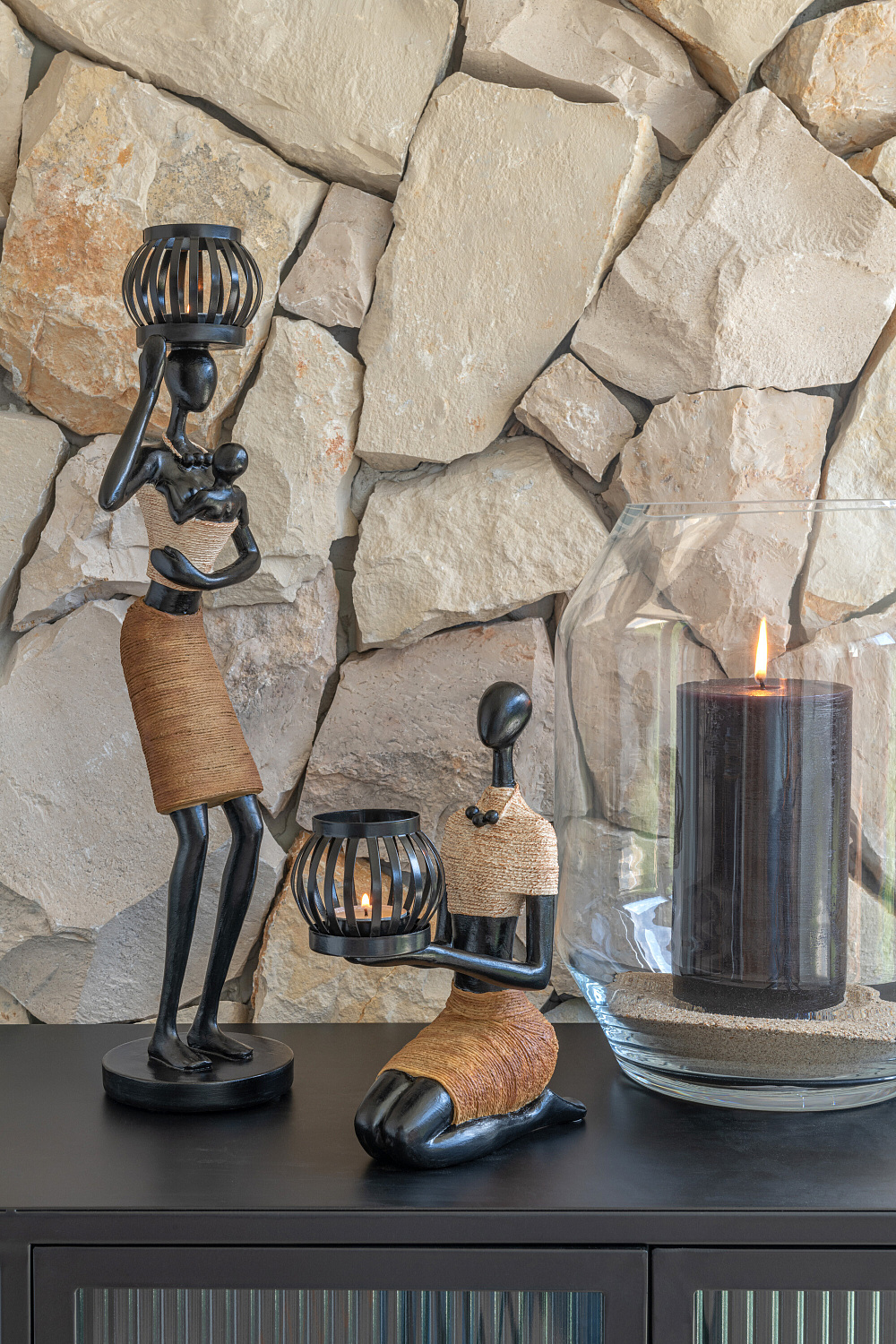 Свеча цилиндр 15см 9295 Графит