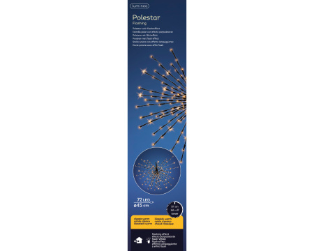 Светодиодное украшение Полярная звезда 45см 72 теплых белых LED ламп с мерцанием