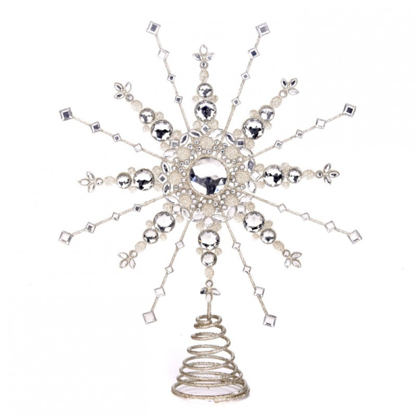 Наконечник на ёлку Снежинка 38см