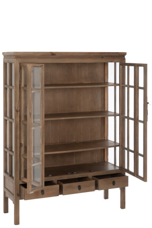 Шкаф-витрина с 3 полками и 3 выдвижными ящиками 