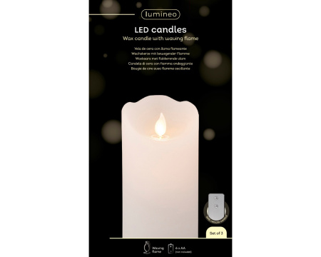 Набор светодиодных свечей с пультом ДУ белый 485264