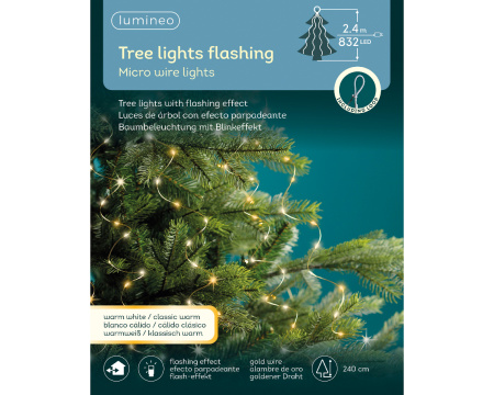 Гирлянда на ёлку Лучи 832 белых  и желтых LED огней 240см 496187