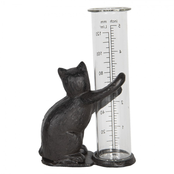 Декоративный дождемер с кошкой 16см