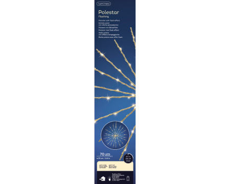 Светодиодное украшение Полярная звезда 30см 70 белых LED ламп с мерцанием 496480