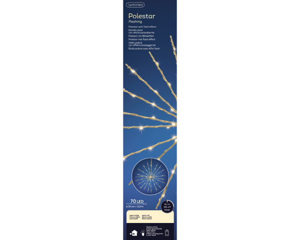 Светодиодное украшение Полярная звезда 30см 70 белых LED ламп с мерцанием 496480