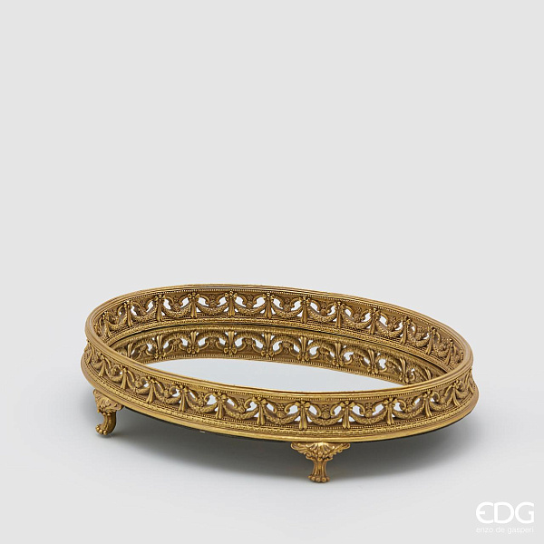 Зеркальный поднос овальный EDG 28x38 см