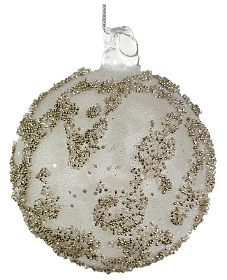 Шар на ёлку с декором из бисера 10см
