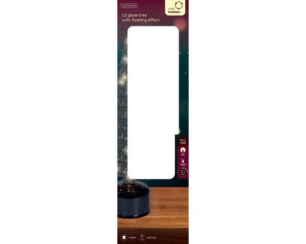 Стеклянная вращающаяся Елочка с подсветкой 39см 489838