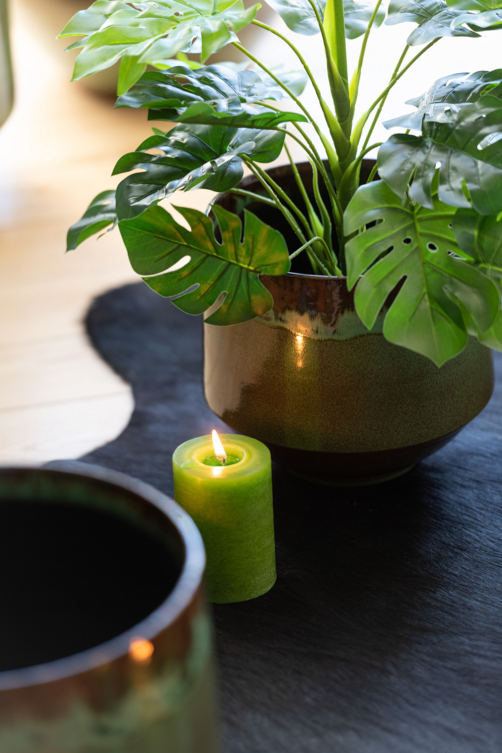 Свеча цилиндр 10см 80532 светло-зелёная