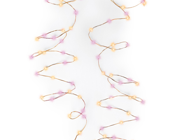 Светодиодная гирлянда Micro 240 розовых и белых LED огней 12м