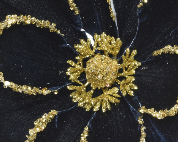 Цветок Магнолии на клипсе 24см синий