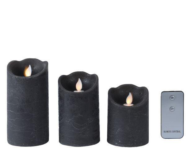 Набор светодиодных свечей с пультом ДУ графит 486766