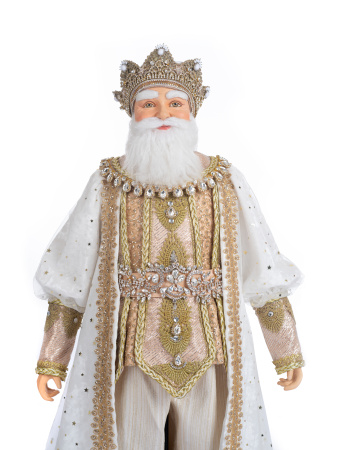 Кукла Дед Мороз в белом 89см