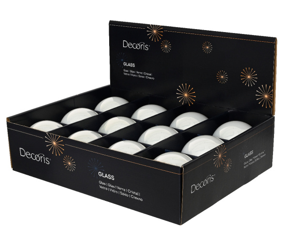 Шар на ёлку 10см белый 100142