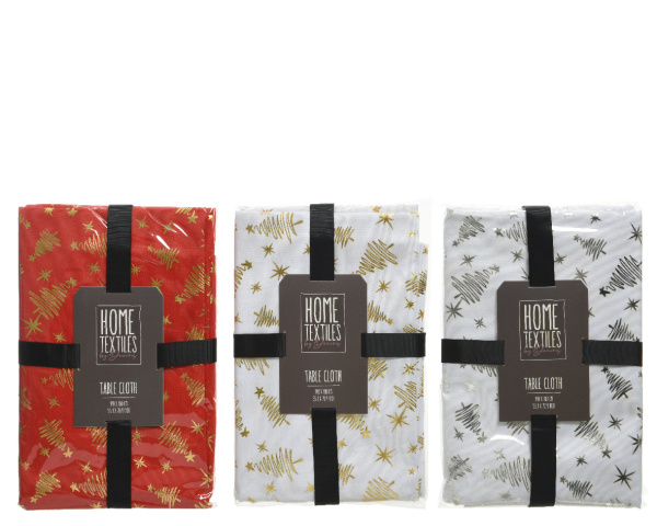 Скатерть Новогодняя 140*180см красная / золото 668542-3