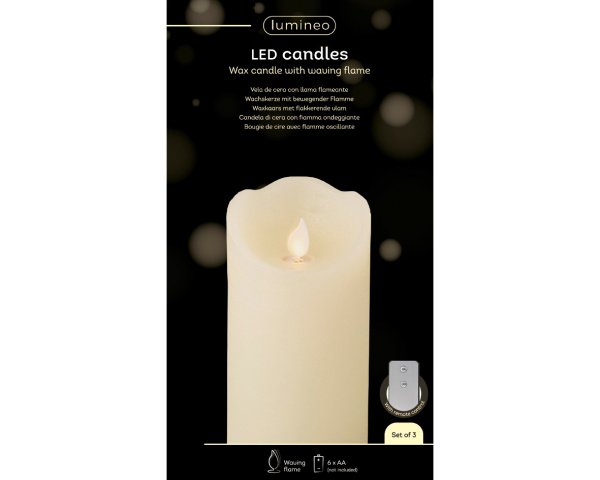 Набор светодиодных свечей с пультом ДУ кремовый 480014