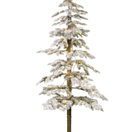 Ель узкая на стволе Альпийская 210см заснеженная с огнями 674072