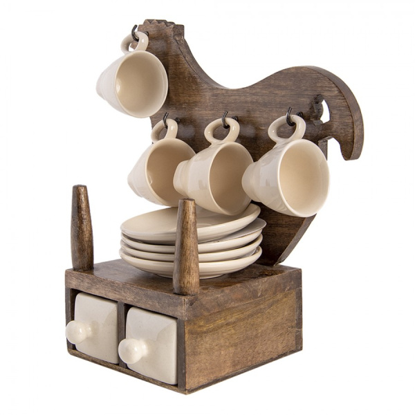 Набор кофейных чашек на подставке