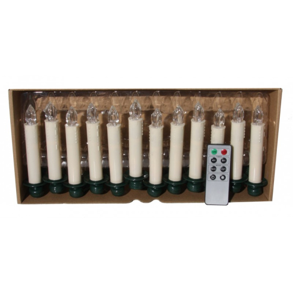 Набор электронных свечей на ёлку 12шт