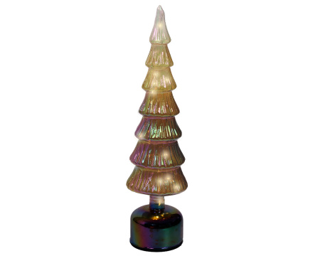 Стеклянная крутящаяся Ёлка с подсветкой 39см 489847