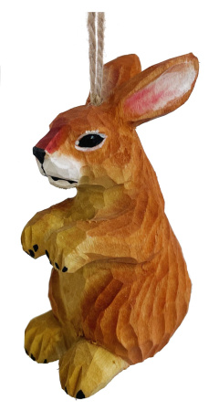 Игрушка на ёлку Кролик 8см дерево