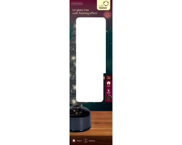 Стеклянная вращающаяся Елочка с подсветкой 34см 489834
