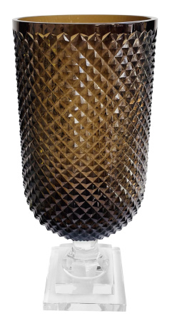 Хрустальная ваза-подсвечник с алмазной огранкой 42см