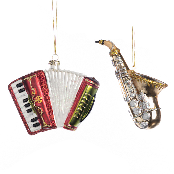 Игрушка на ёлку Музыкальные инструменты 14см