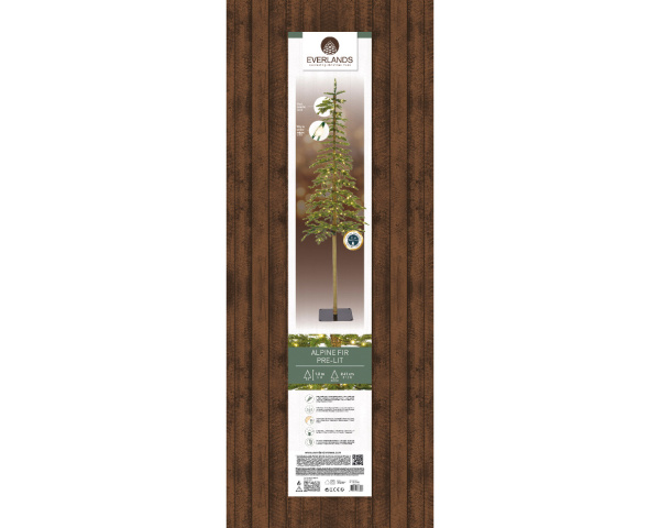 Ель узкая на стволе Альпийская 180см с огнями 674061