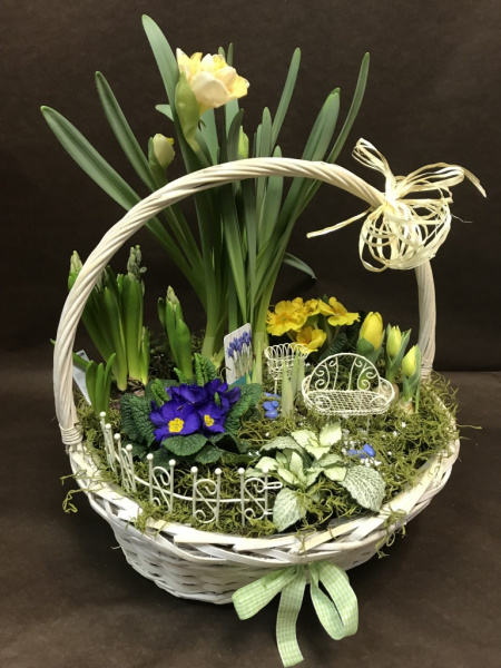 Мини-садик в корзине