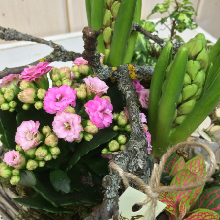 Композиция цветы в корзинке